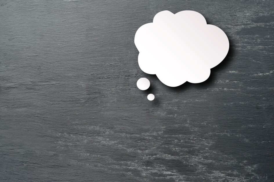 思い出す様子の吹き出し